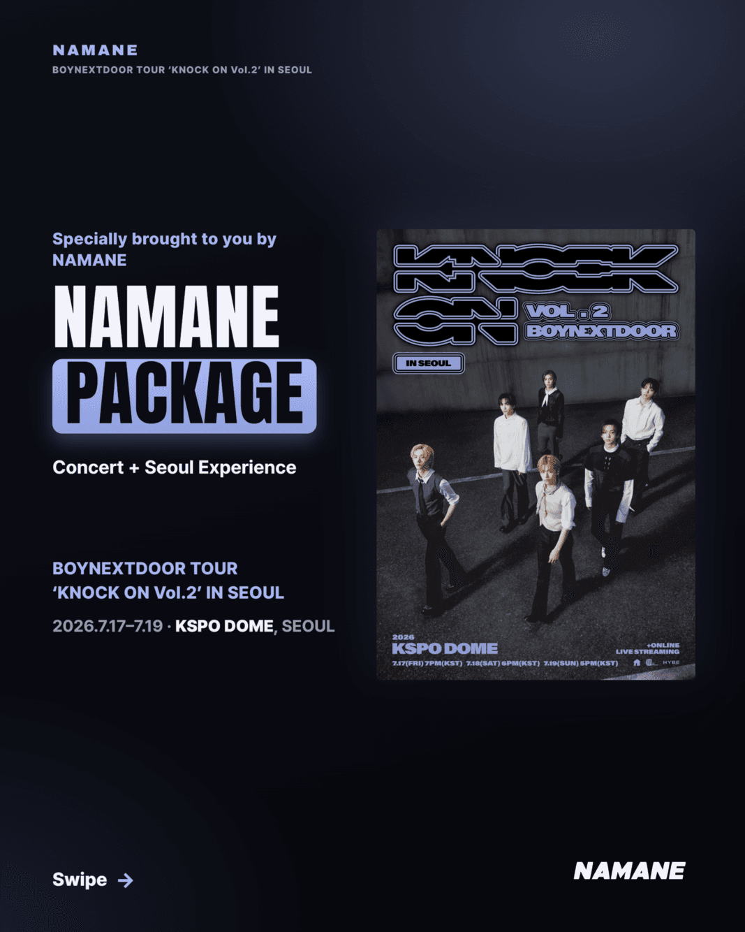 NEW❗ BOYNEXTDOOR TOUR ‘KNOCK ON Vol.2’ IN SEOUL NAMANE PACKAGE